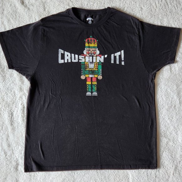 Holiday Time Other - HOLIDAY TIME "Crushing It" Black T-shirt - Size: XL (46-48)